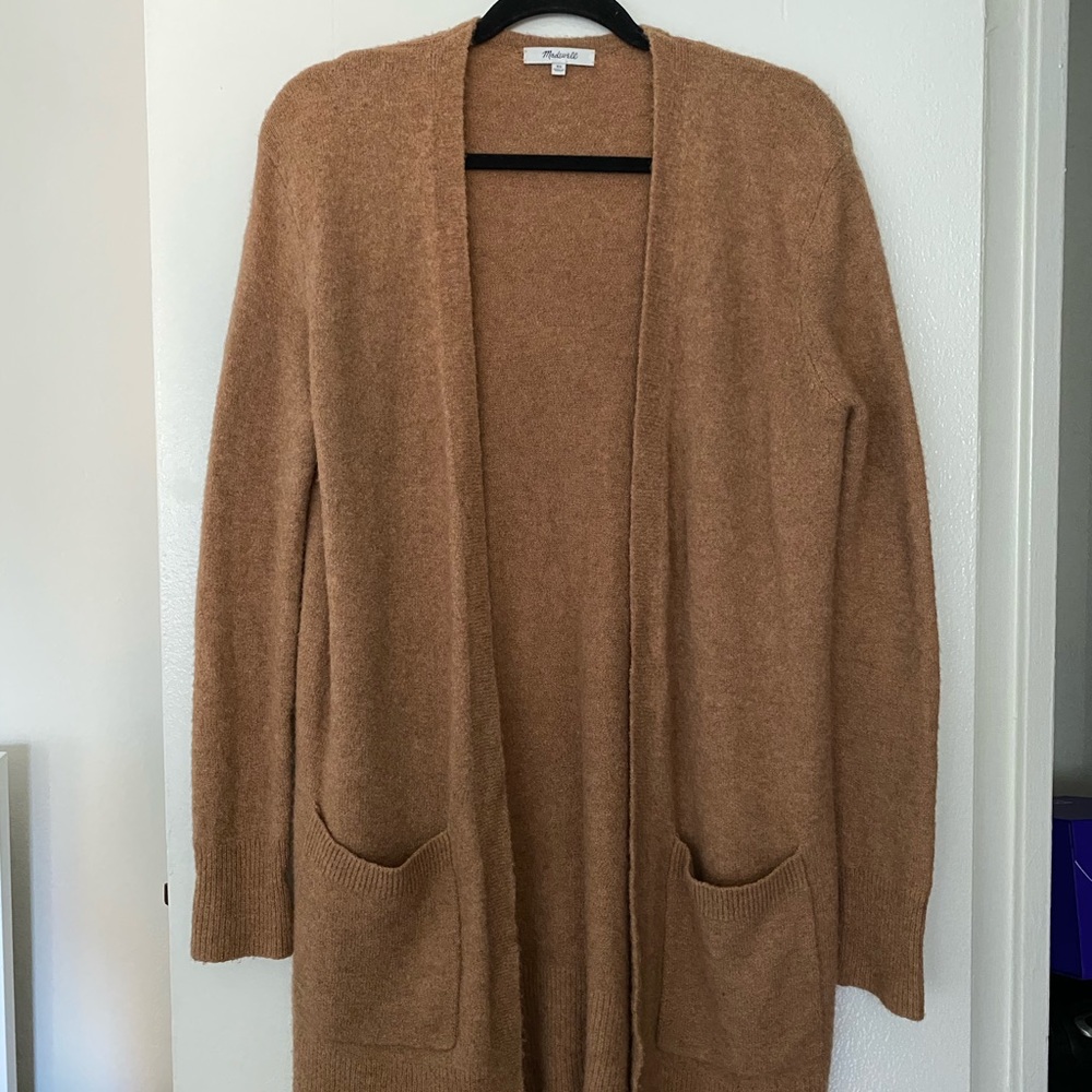 Madewell long beige cardigan sweater